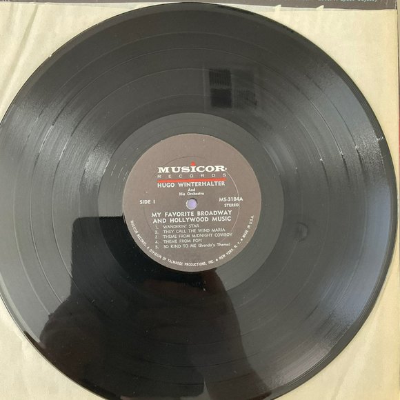 Hugo Winterhalter: My Favorite Broadway & Hollywood Music Vintage Vinyl Record - Picture 5 of 9
